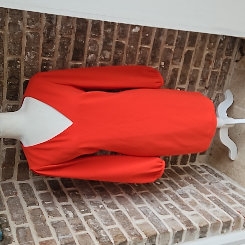 Trina Turk Burnt Orange Shift Long Sleeve Dress